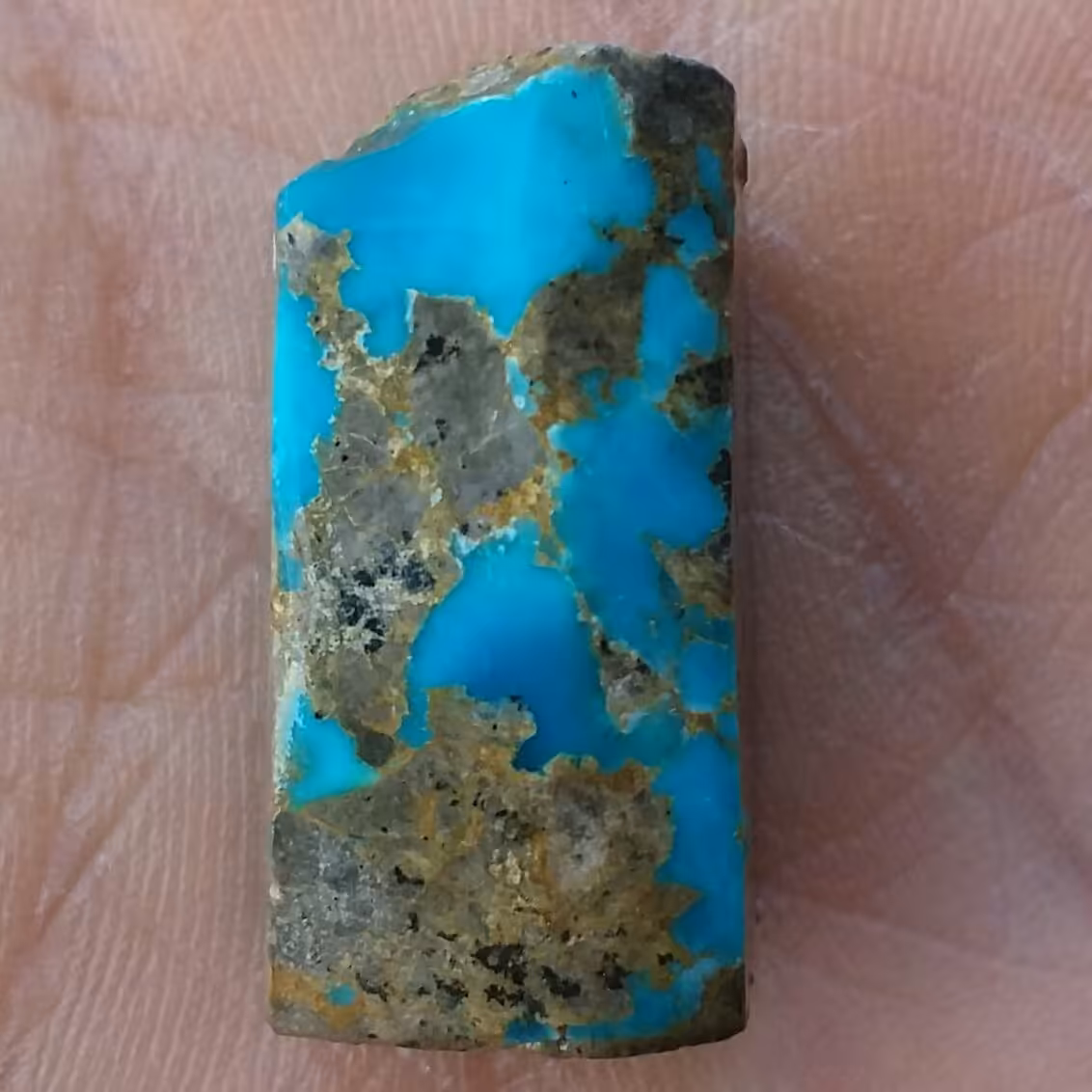 اسلایس سنگ راف فیروزه آبی اصل نیشابور 100 در 100 طبیعی شاهکار خلقت خا اص بی نظیر
