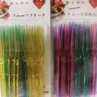 چنگال دو لبه رنگی بسته 40عددی