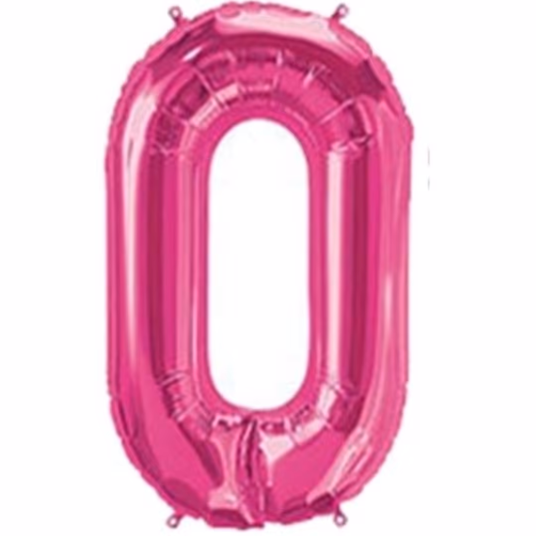 بادکنک فویلی عدد 0 صورتی