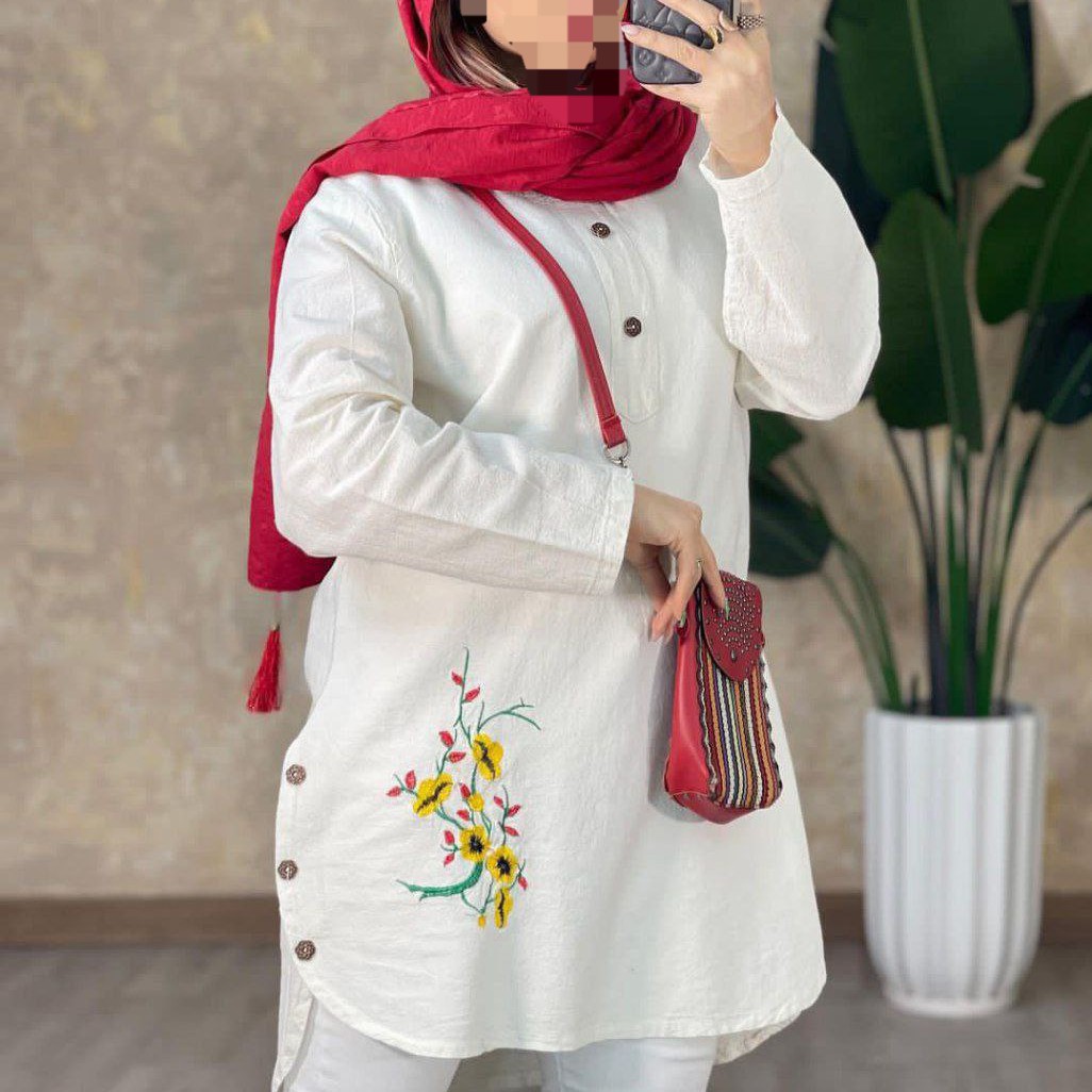 مانتو الیاف بغل دکمه