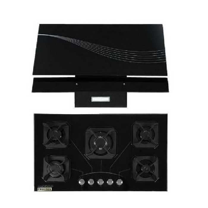 ست هود مورب و اجاق گاز صفحه ای پنج شعله ترموکوپل (پس کرایه)