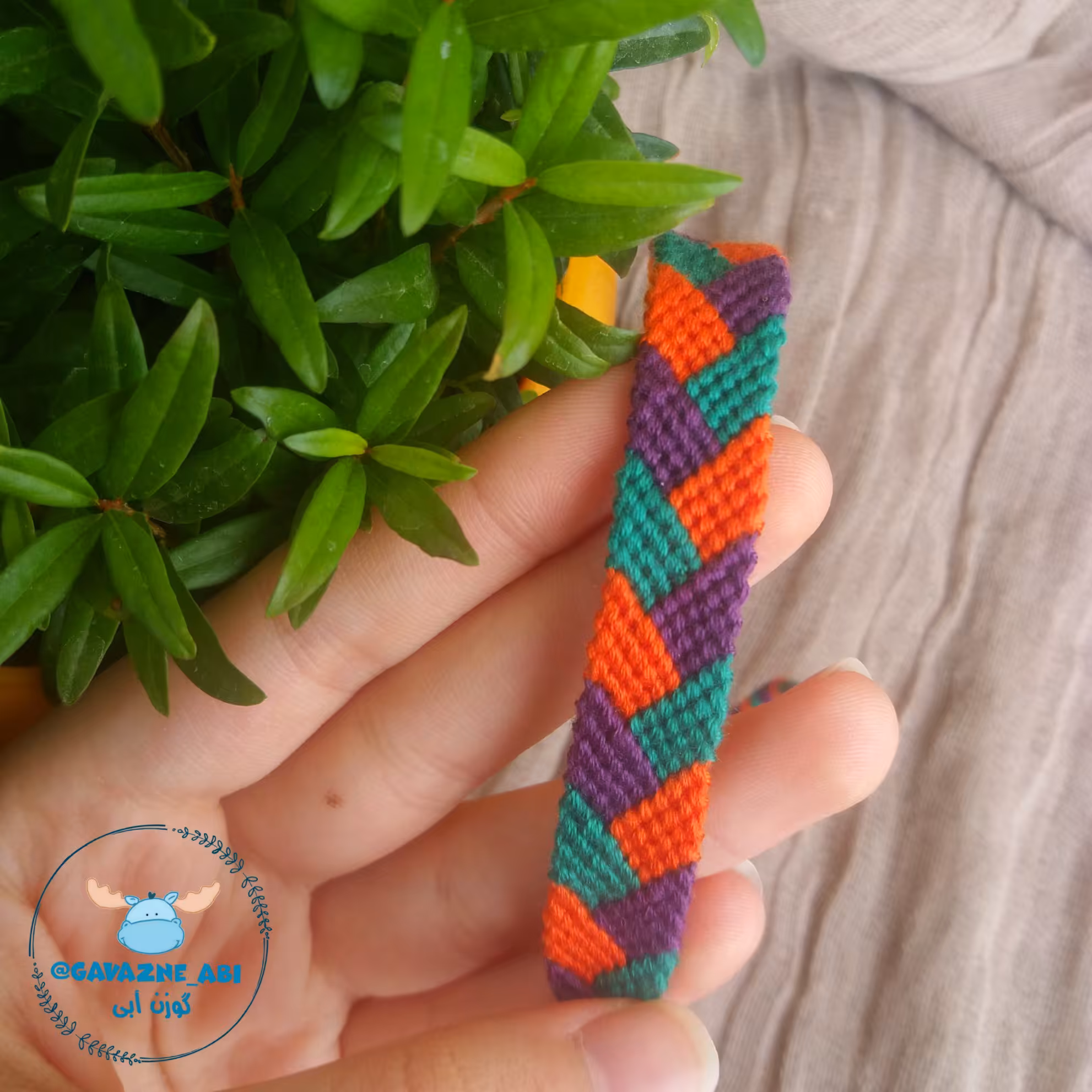 دستبند دوستی طرح جکسون نارنجی دستسازِ گوزن آبی