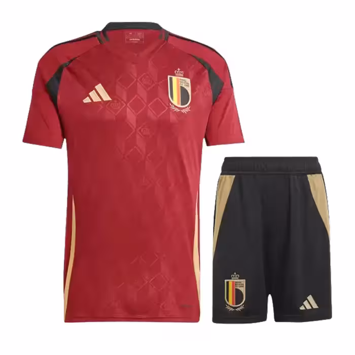 کیت اول بلژیک یورو 2024 ست پیراهن و شورت با لوگوی دوختی و تایلندی