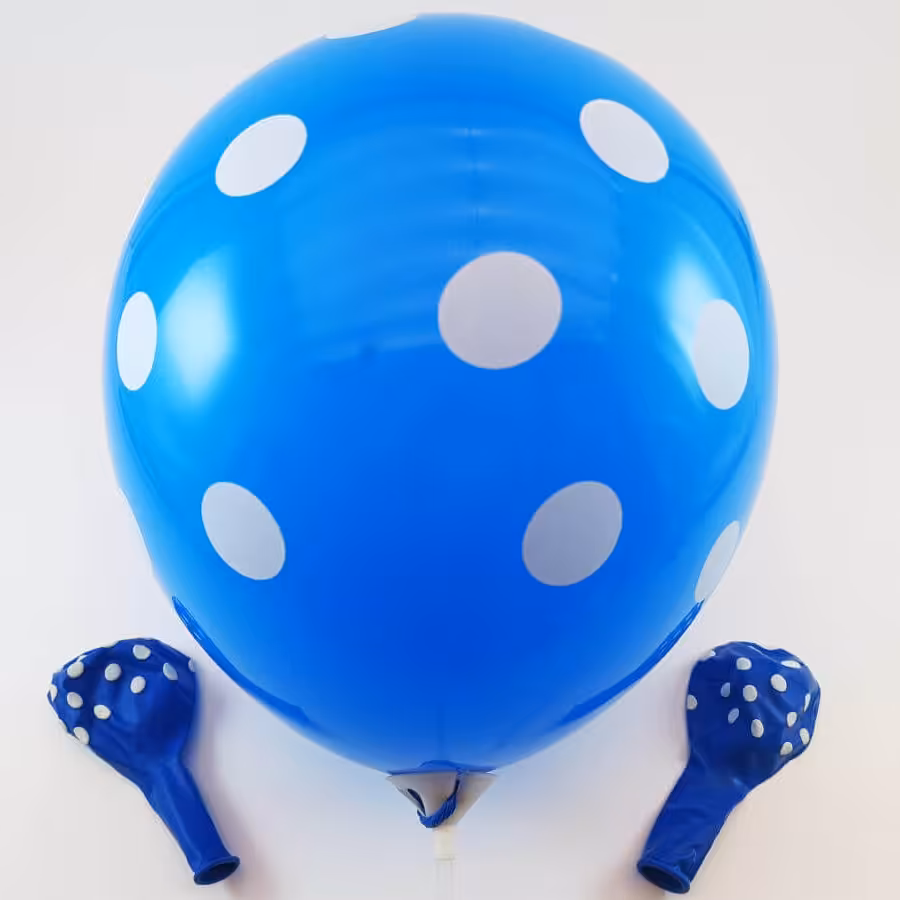 بادکنک آبی خالدار سفید (10 اینچی)