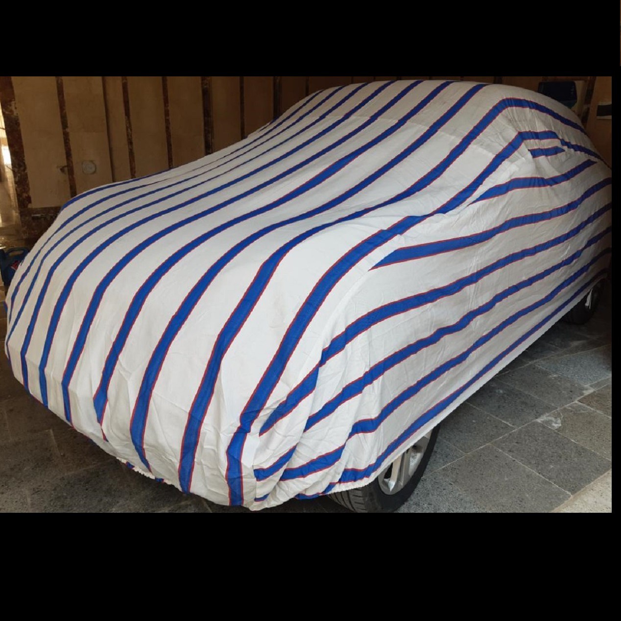 چادر ماشین نخی ضخیم مخصوص بی ام و ( BMW 320 i) ( برزنتی نخ پنبه ضخیم ، با ضمانت مقاومت در برابر آفتاب)