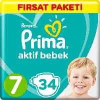 پوشک پریما پمپرز ترک تعداد 34 عددی سایز 7 pampers prima