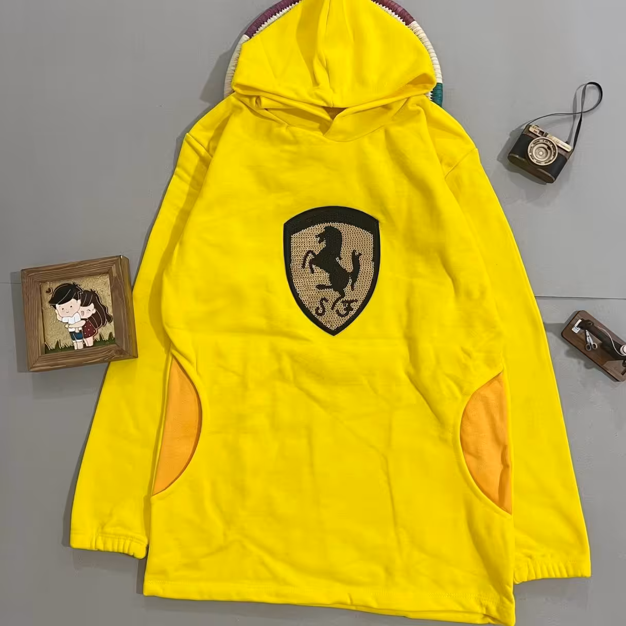 هودی چاپ پولک جنس دورس پنبه داخل کرکدار اعلا سایز 70 