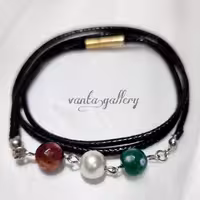 دستبند چرمی با سنگ طبیعی و به زنگ پرچم ارسال رایگان