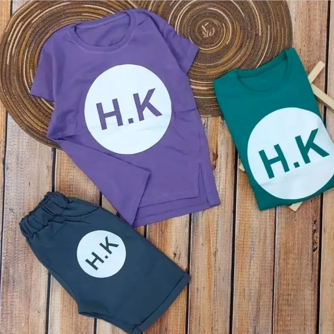 تیشرت شلوارک اسپرت طرح H.K