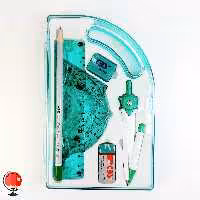 ست پرگار و خط کش CBS رنگ فیروزه ای کد 26510