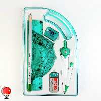 ست پرگار و خط کش CBS رنگ فیروزه ای کد 26510