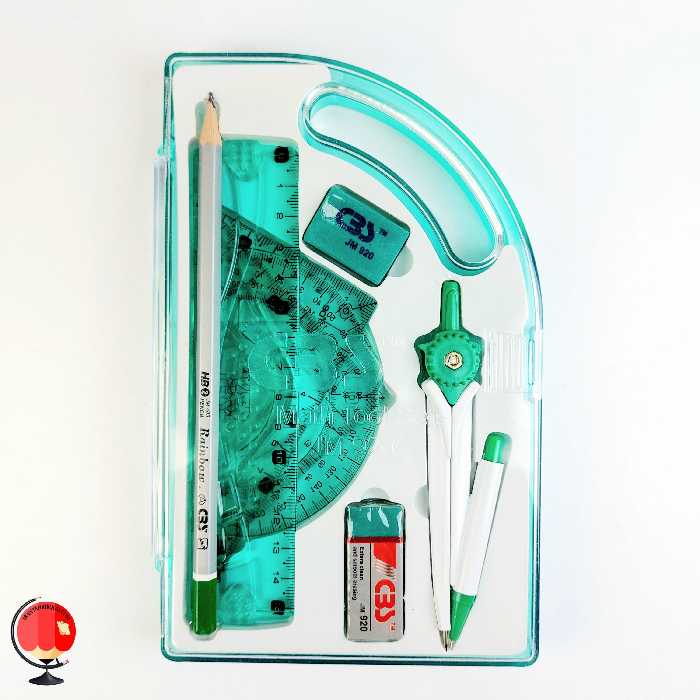 ست پرگار و خط کش CBS رنگ فیروزه ای کد 26510