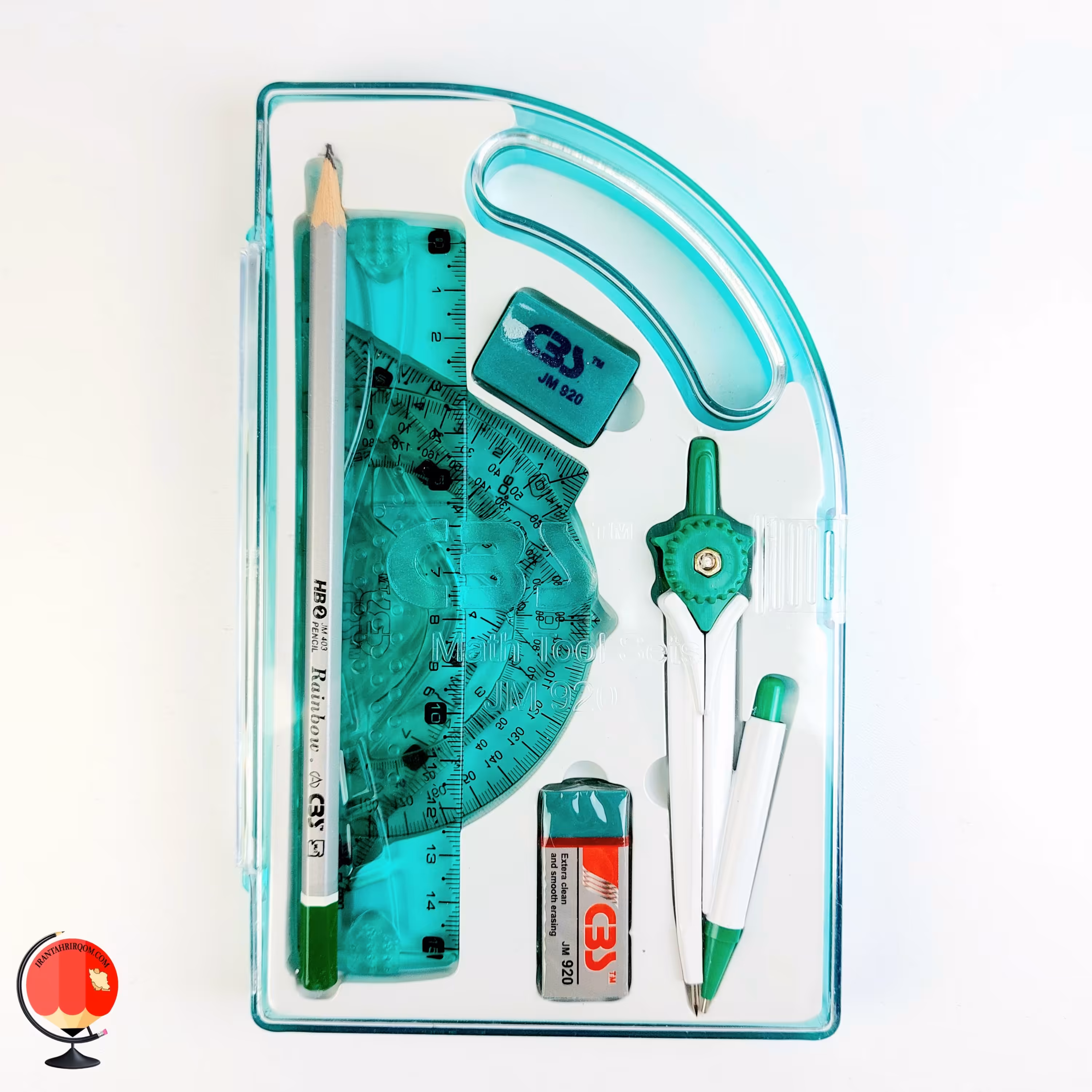 ست پرگار و خط کش CBS رنگ فیروزه ای کد 26510