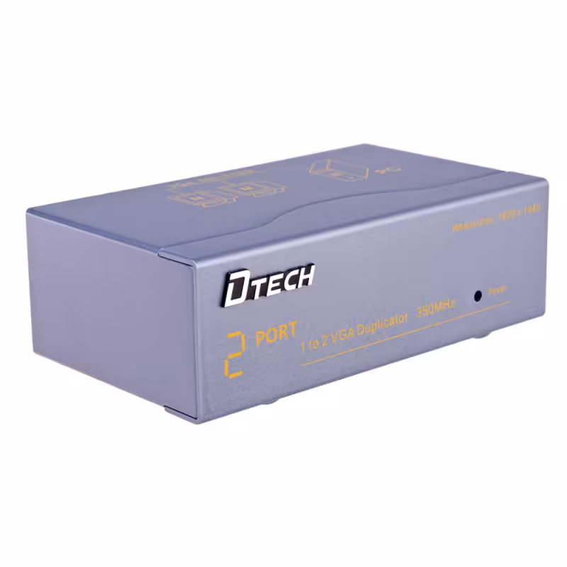 اسپلیتر VGA دو پورت دیتک مدل DT-7352 با کیفیت 350 مگاهرتز