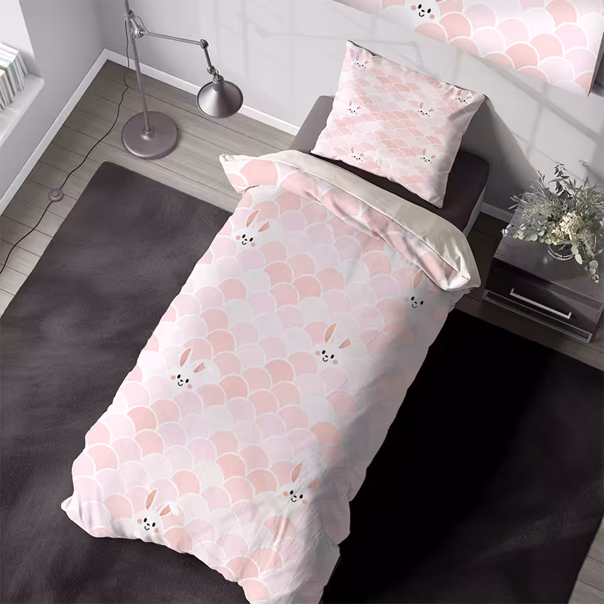 روتختی فانتزی اتاق کودک طرح عروسکی خرگوش صورتی CS-1094