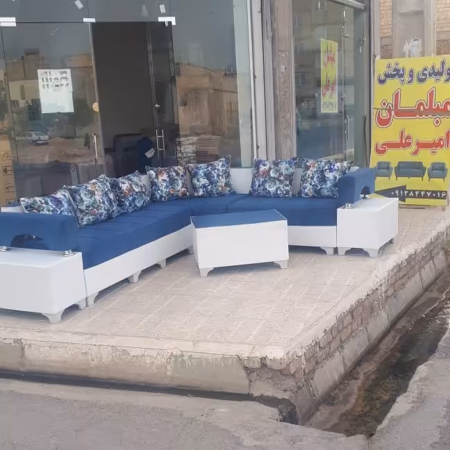 مبل ال دسته دوبل 7نفره رنگ و طرح  هزینه ارسال جدا هست 