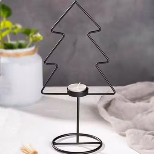 جا شمعی فلزی طرح‌ کاج