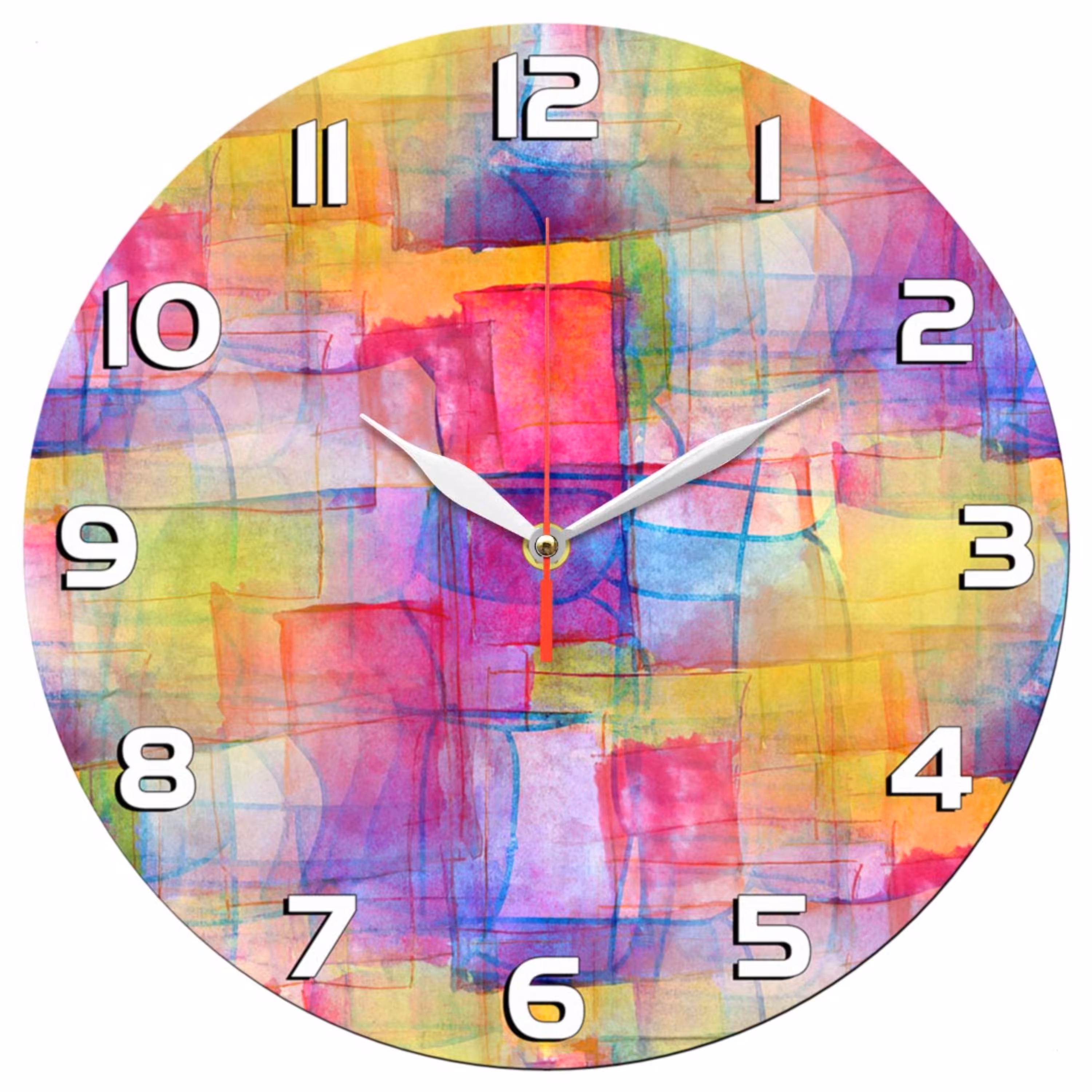 ساعت دیواری گرد مدل 1287 طرح رنگارنگ قطر 30 سانتیمتر