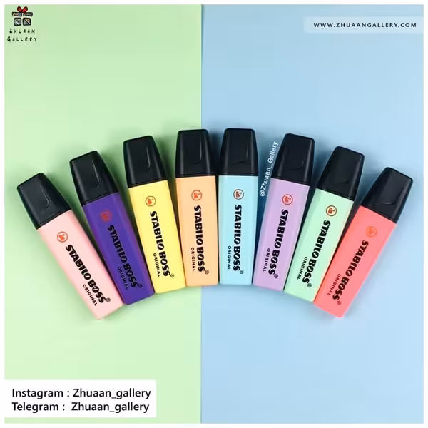 ست 8 رنگ ماژیک هایلایتر BOSS ORIGINAL استابیلو