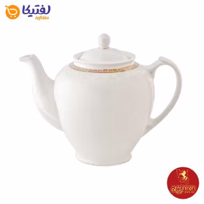 قوری چای هیئتی چینی زرین طرح ریوا طلایی