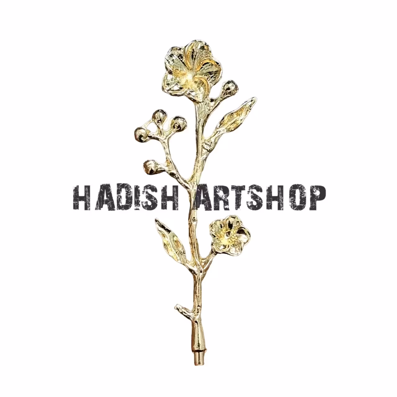 هولدر ظروف پذیرایی طرح شاخه و گل طلایی سایز 18 سانتی متری