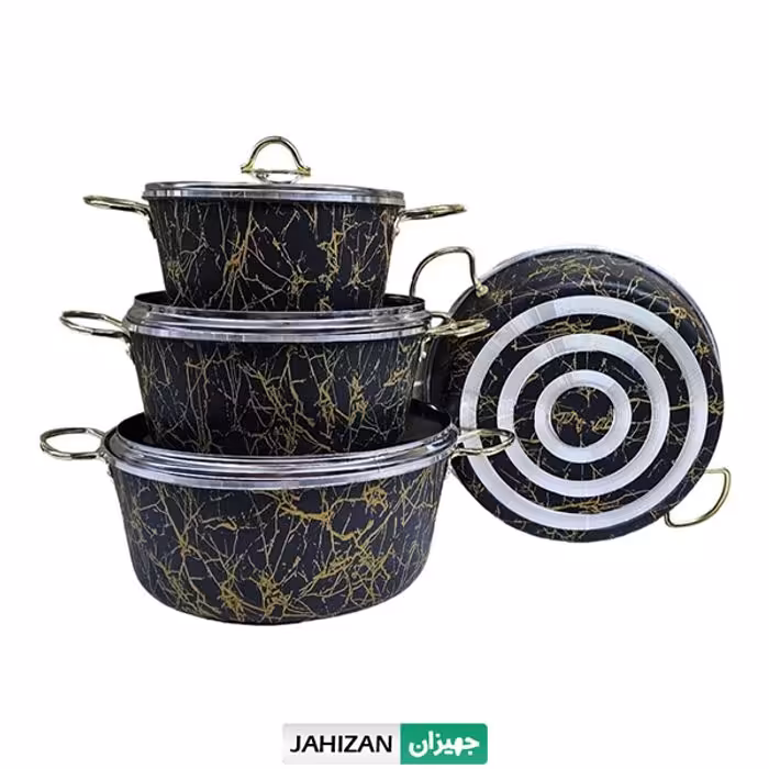 سرویس قابلمه 7پارچه بلینا مدل ماربل