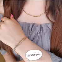 ست گردنبندو دستبند استیل کارتیر 4 میل  ظریف رنگ ثابت 