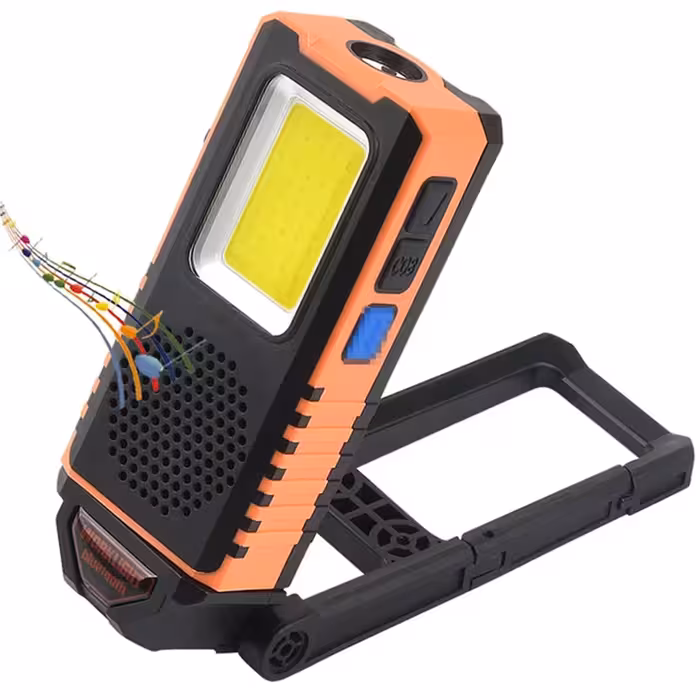 چراغ قوه شارژی اسپیکردار بلوتوثی اسمایلینگ شارک QX-027D