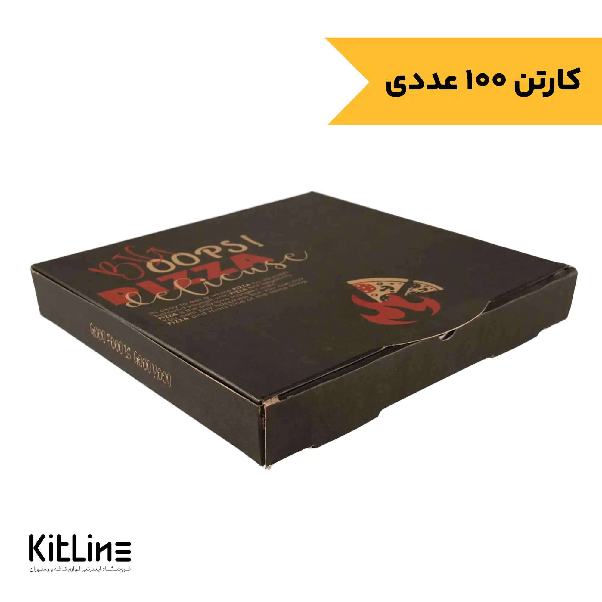 جعبه پیتزا کاغذی 32 سانتیمتری مشکی (کارتن 100 عددی)