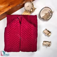 حوله تن پوش طرح تیلا رنگ زرشکی
