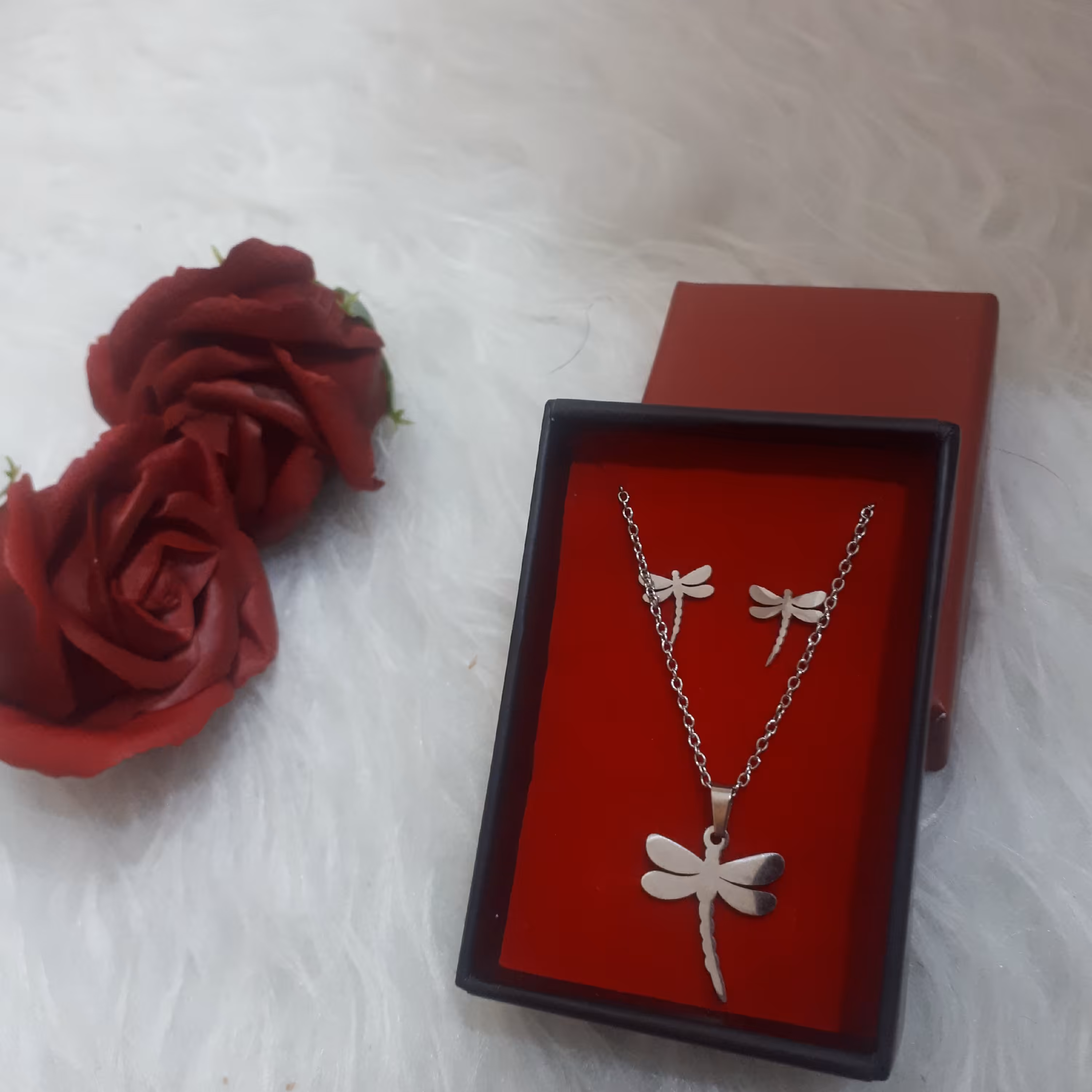 نیم ست سنجاقک استیل رنگ ثابت 