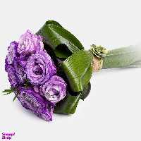 دسته گل طبیعی رز رنگ بنفش 15 شاخه
