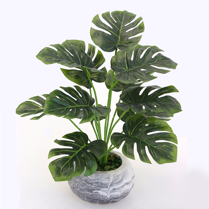 گلدان و گیاه مصنوعی برگ انجیری مدل Monstera برند ایکیا