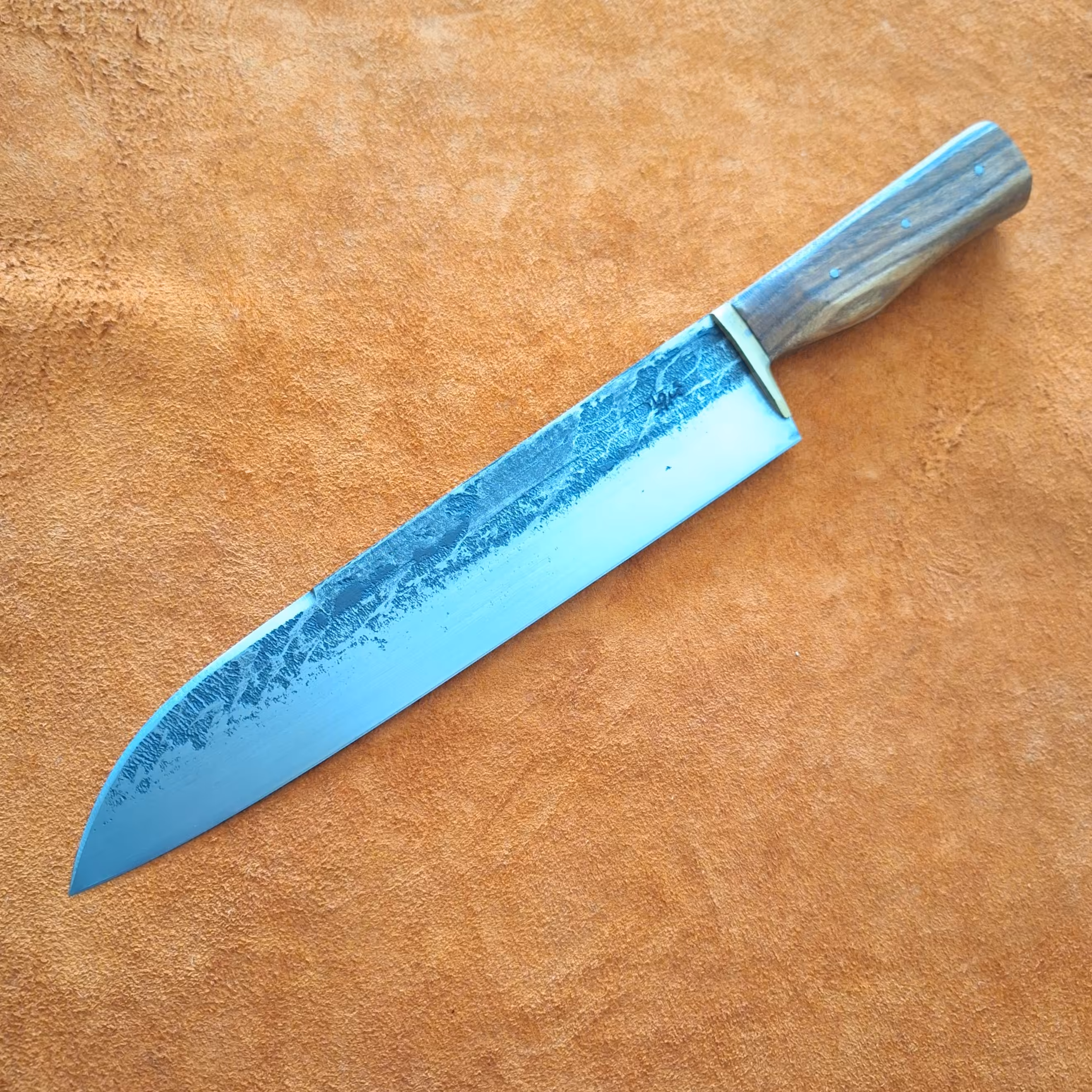 چاقو زنجان چاقوی برگ زنی و چاقو کباب زنی فولاد فنر ماشین 41سانت دست ساز زنجان 