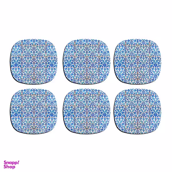 زیر لیوانی ترمه طراحان ایده مدل کاشی کد CFP1274 مجموعه 6 عددی