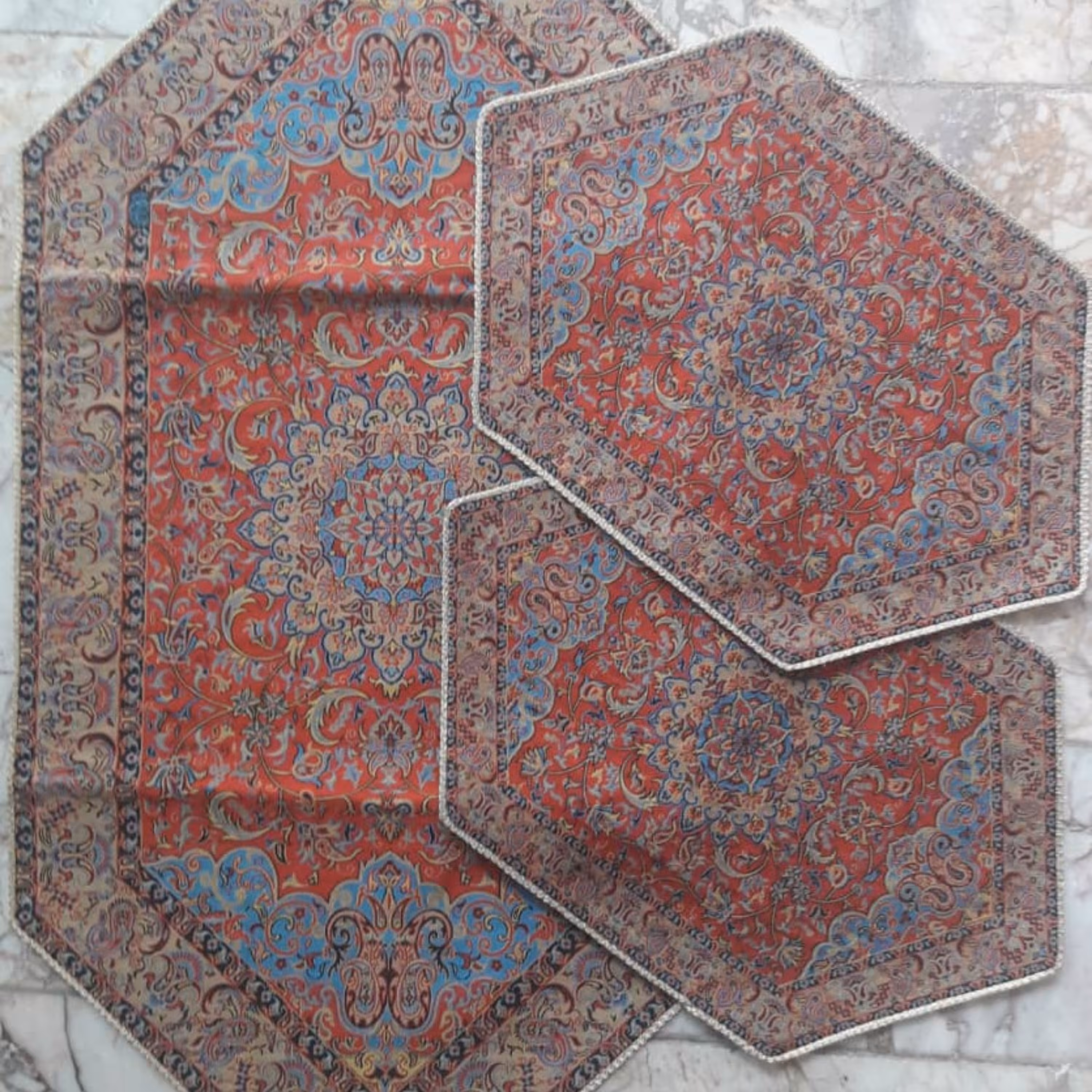 رانر سه تکه ترمه حسینی یزد طرح صنم کد 015