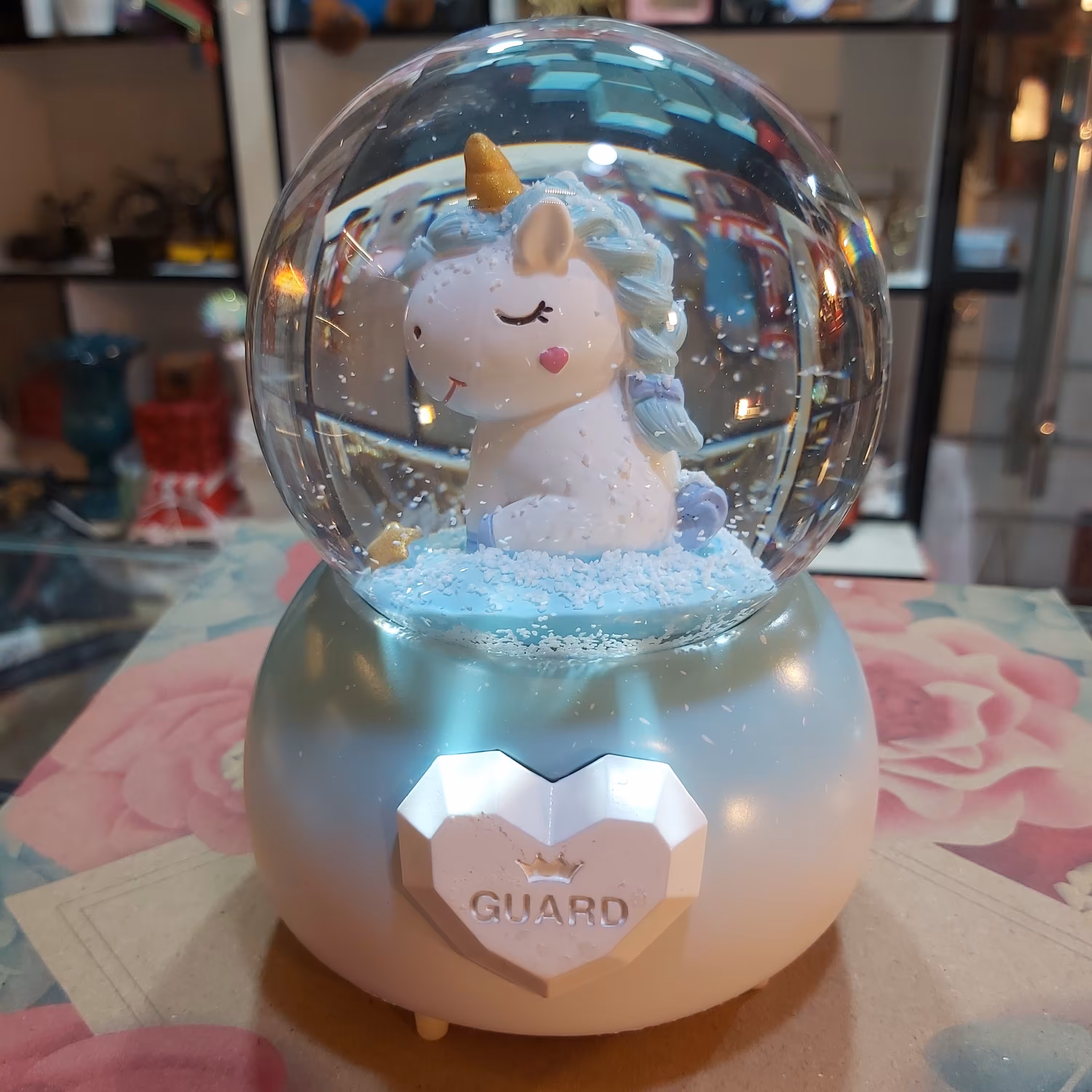 گوی موزیکال پمپی یونیکورن آبی،رقص نوردار