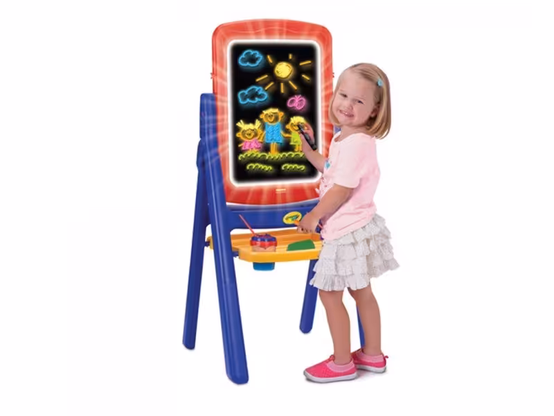 تخته  نقاشی دوطرفه نورانی و گچی Qwikflip Glow easel crayola کد5044