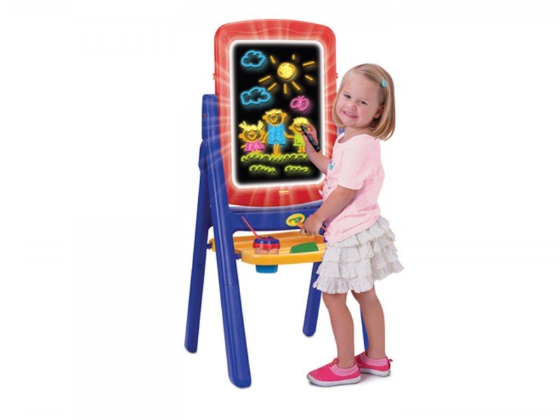 تخته  نقاشی دوطرفه نورانی و گچی Qwikflip Glow easel crayola کد5044