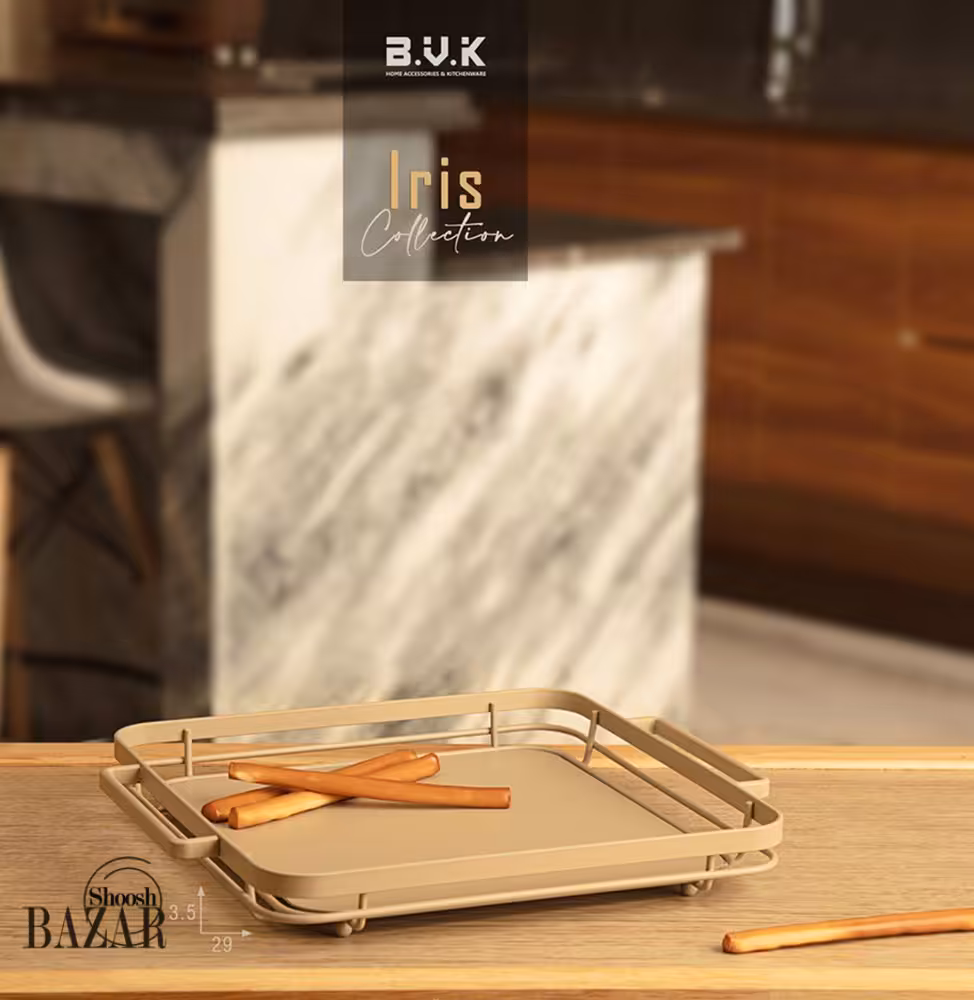 سینی مستطیل فلزی بزرگ بی وی کی کد 466225 کالکشن آیریس