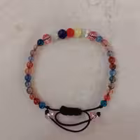 دستبند رنگین کمان کریستالی، گره کشویی، سایز بزرگ