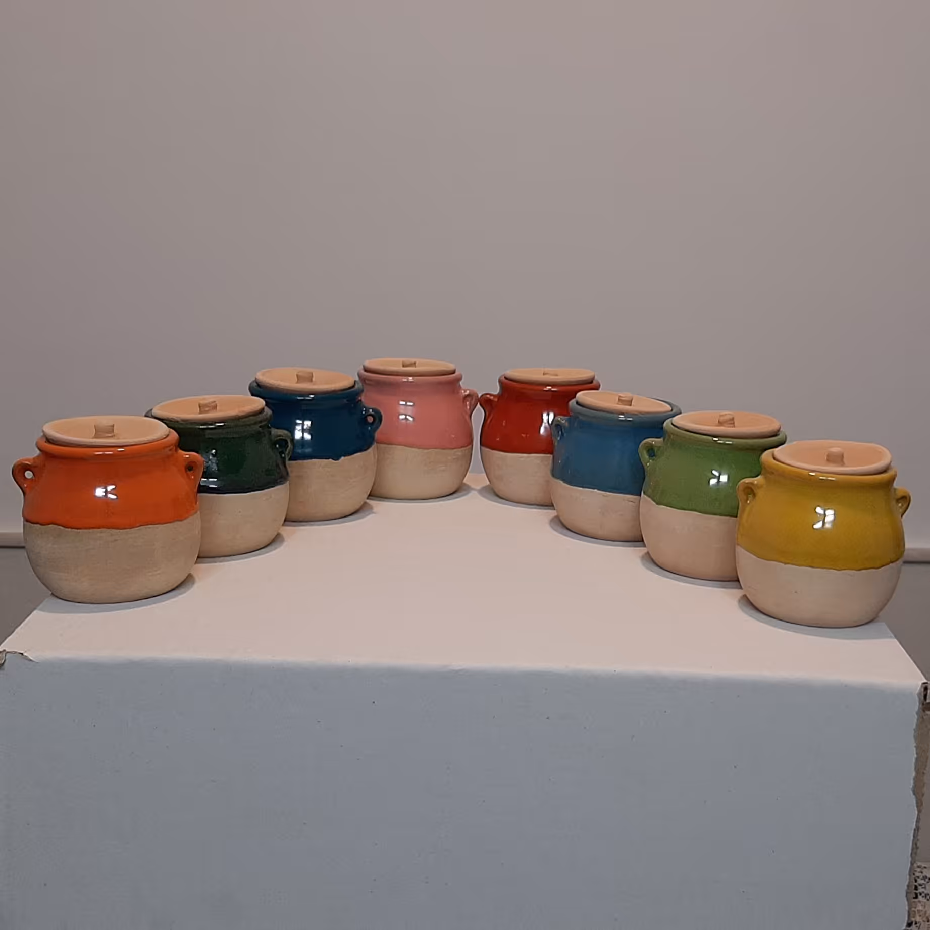 پک 8 عددی جاادویه ای طرح دیزی سفال معروف به دیزی نقلی و دیزی بچه و دیزی کوچک و دیزی سرامیکی