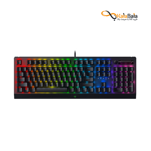 خرید کیبورد گیمینگ با سیم ریزر مدل BlackWidow V3 • سوئیچ زرد