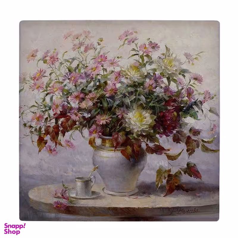 زیر لیوانی طرح گلدان و لیوان کد 3672395_1699