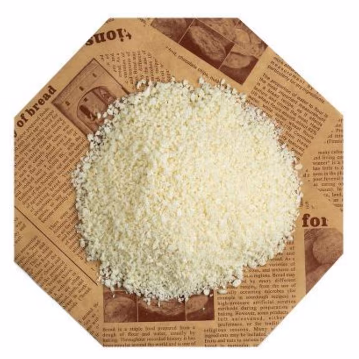 پودر سوخاری سفید پانکو بصورت وزن یک کیلویی و در اوزان بیشتر بصورت مش ریز متوسط ودرشت