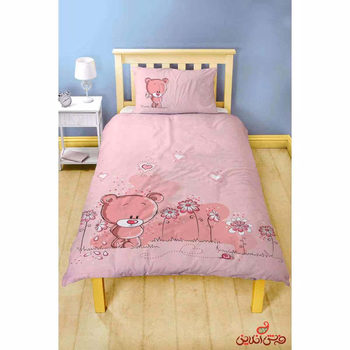 روتختی کودک طرح خرس صورتی  کد 2098