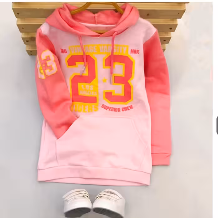 هودی دخترانه صورتی سایز 4تا5 سال دورس حراج