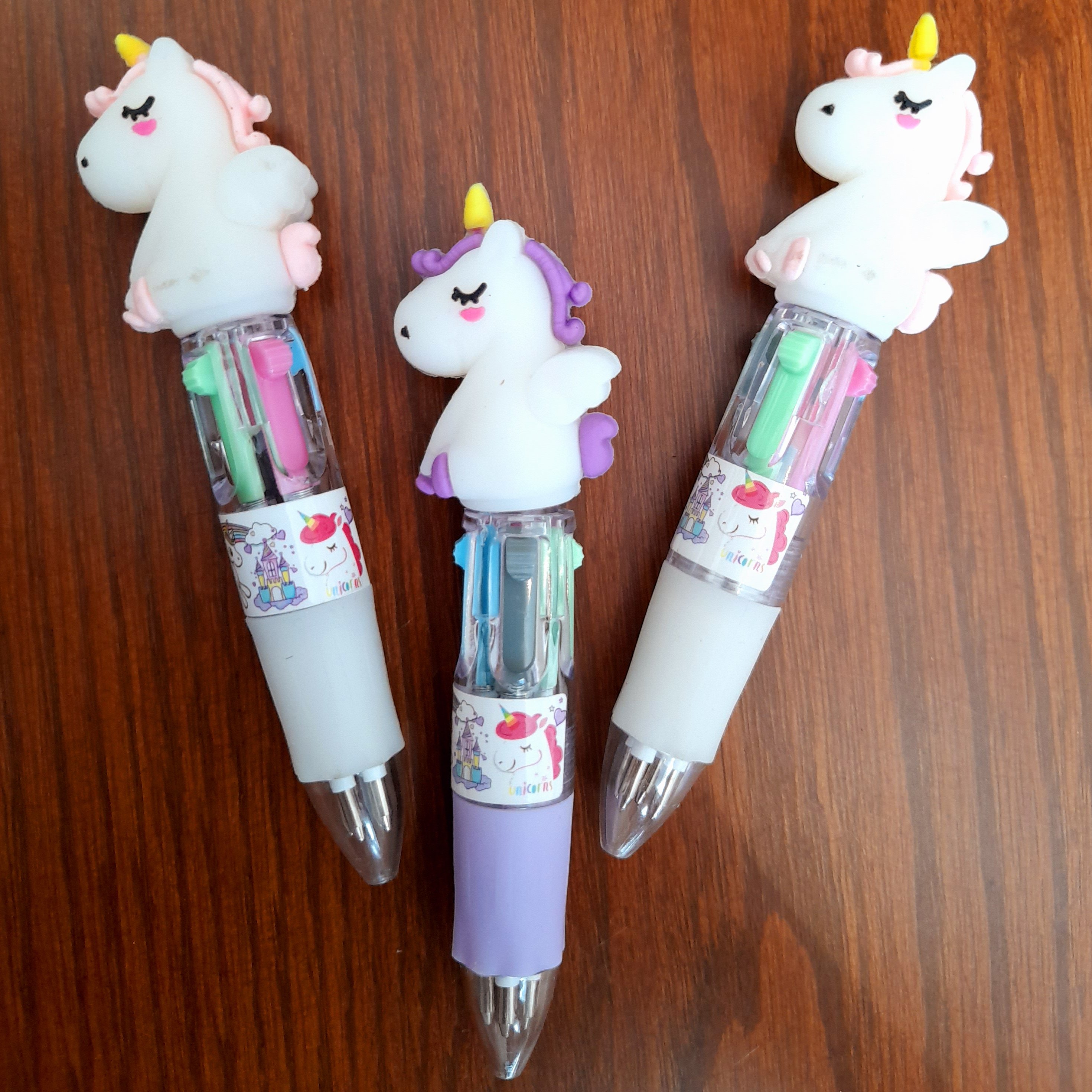 🦄مینی روان نویس باکیفیت 4 رنگ طرح تک شاخ🦄