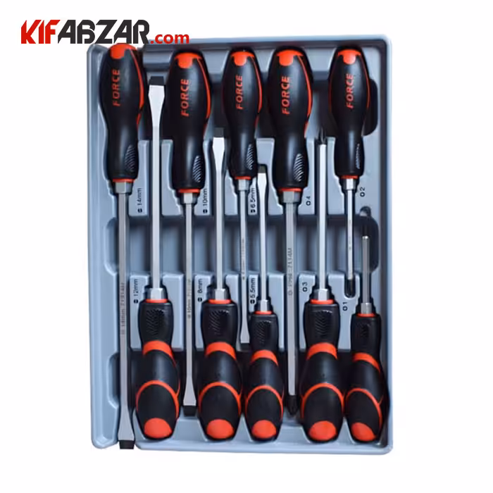 ست پیچ گوشتی ضربه خور 10 عددی فورس مدل 2108