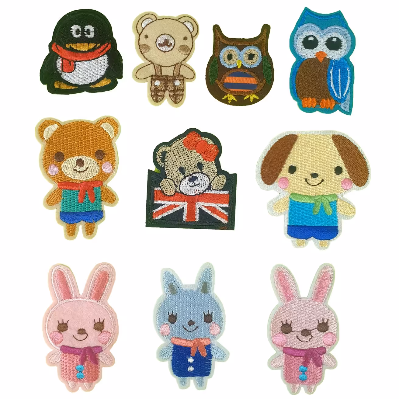 استیکر  پارچه و لباس مدل حیوانات فانتزی پک 10 عددی